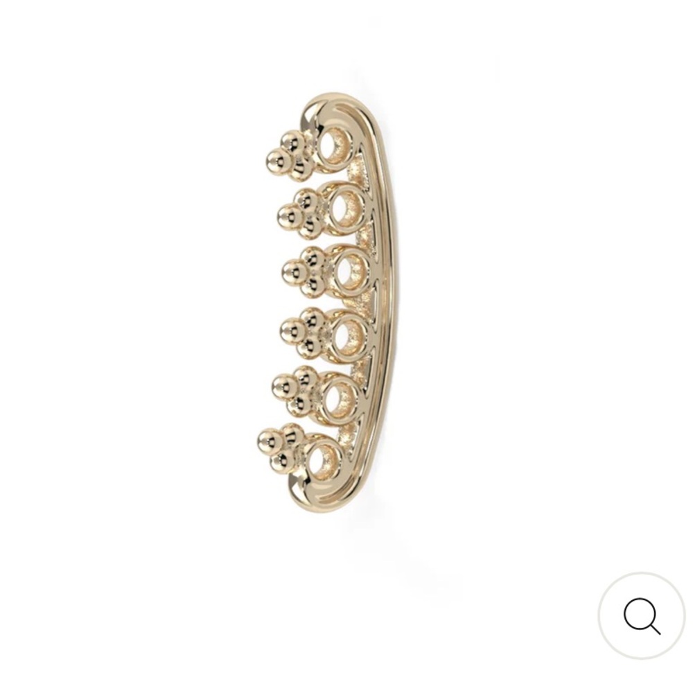 Kiwi diamond threaded 14k yellow gold Vishnu arch